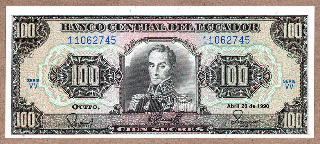 EQUADOR 100 SUCRES PK 123f