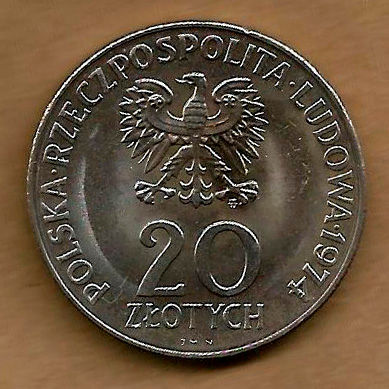 POLÔNIA 20 ZLOTYCH 1974