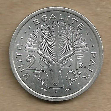 DJIBOUTI 2 FRANCS 1977