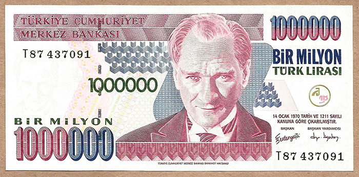 TURQUIA 1.000.000 LIRA PK 213
