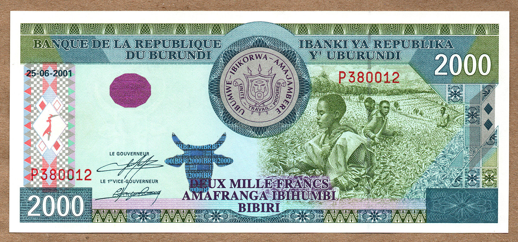BURUNDI 2.000 FRANCS PK 41a