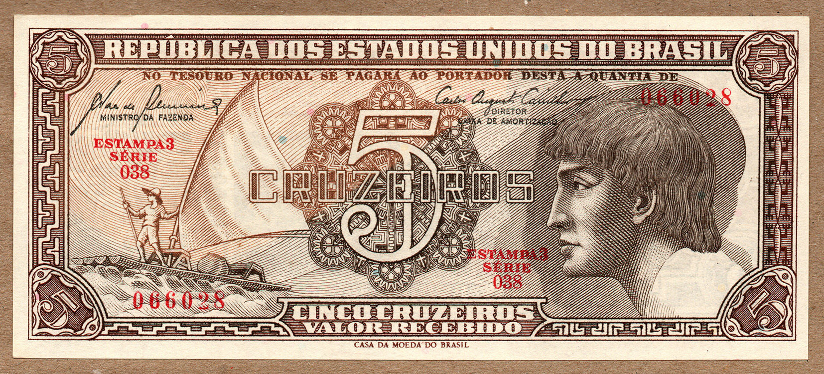 BRASIL 5 CRUZEIROS SÉRIE 038