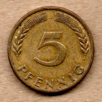 ALEMANHA FED. REP. 5 PFENNIG 1949J