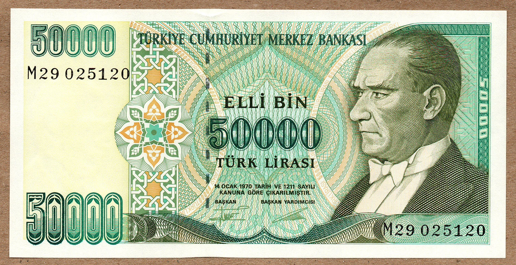TURQUIA 50.000 LIRA PK 204