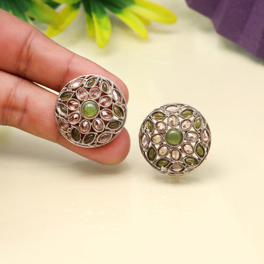 Elegant green stone earrings