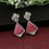 Thumbnail: Elegant pink gemstone earrings