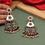 Thumbnail: Elegant maroon and pearl earrings