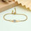 Thumbnail: Gold heart bracelet with adjustable clasp