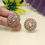 Thumbnail: Pair of round pink stone earrings