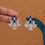 Thumbnail: Elegant blue and white American diamond earrings