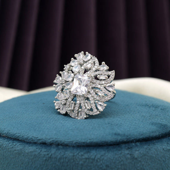 Elegant two-in-one CZ ring