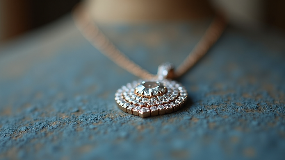 Close-up of a luxurious Graff Diamonds pendant