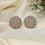 Thumbnail: Elegant round pink stone earrings