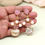 Thumbnail: Elegant pink gemstone earrings with pearls