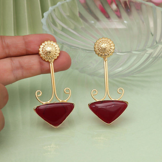Elegant red gemstone earrings