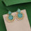 Thumbnail: Elegant green earrings with pearls