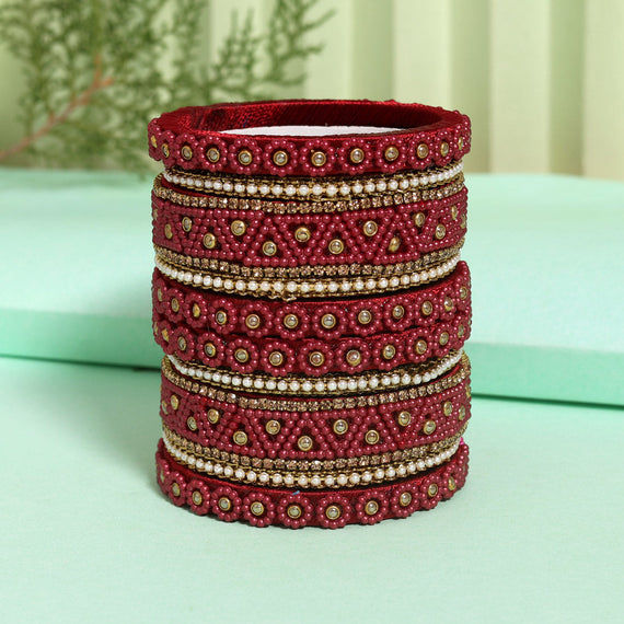 maroon bangles with embellishments