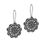 Thumbnail: Floral silver drop earrings with intricate detailing