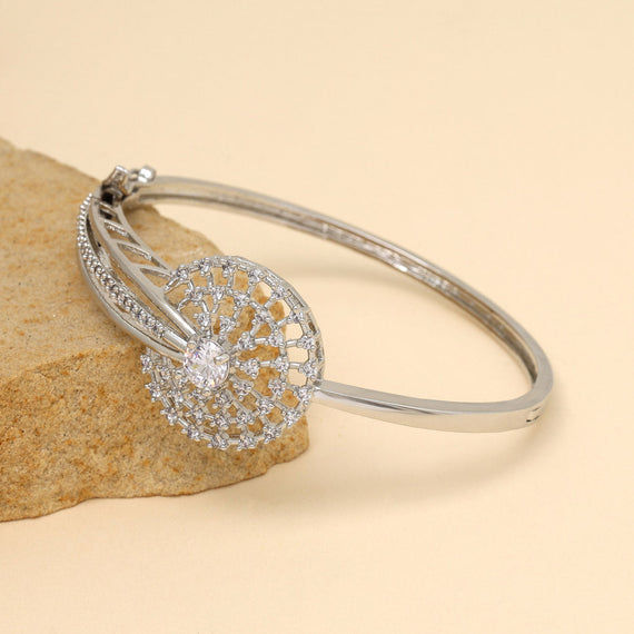 Elegant white stone bangle bracelet