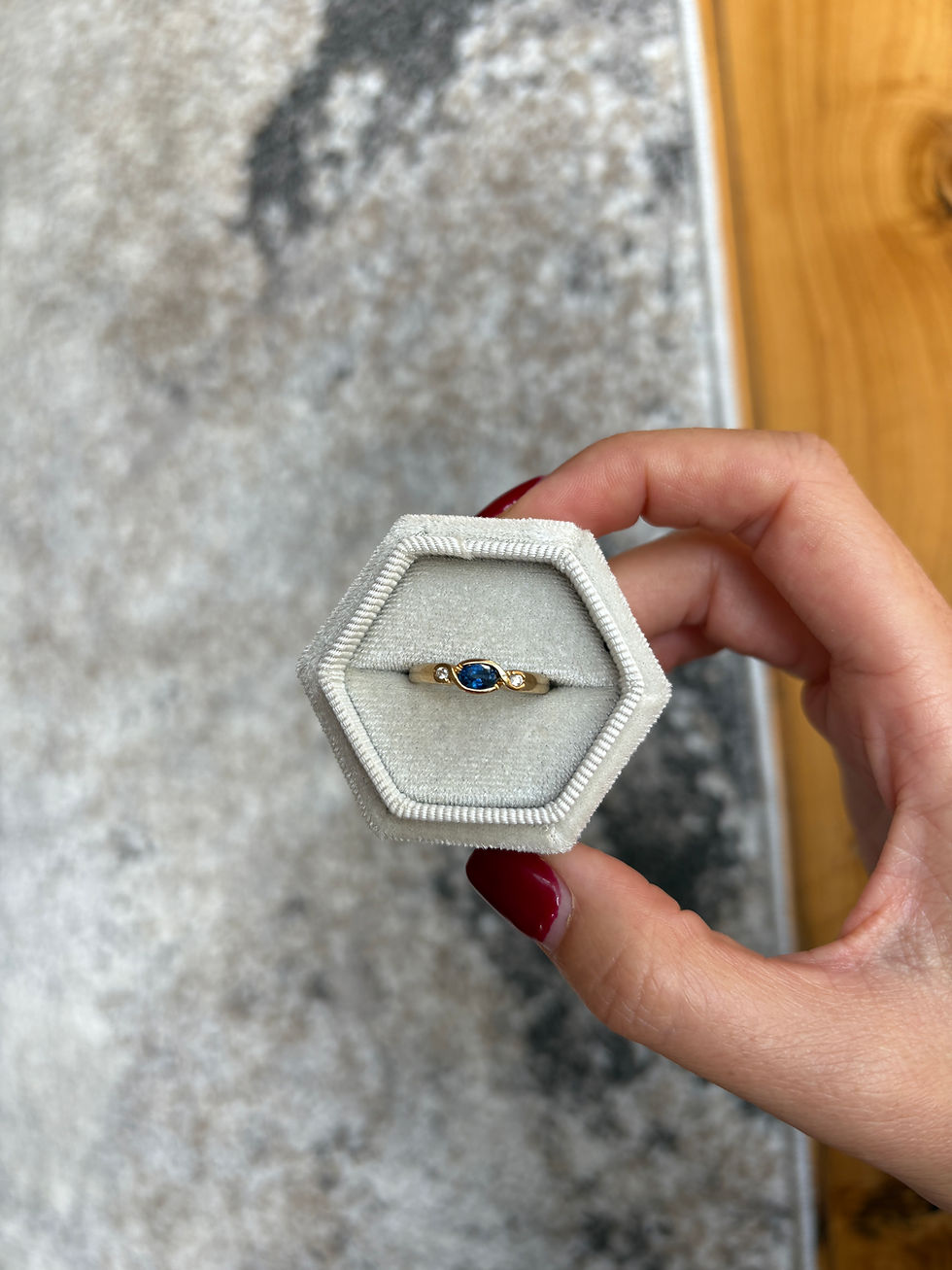 Thumbnail: Sapphire and Diamond Bezel Ring
