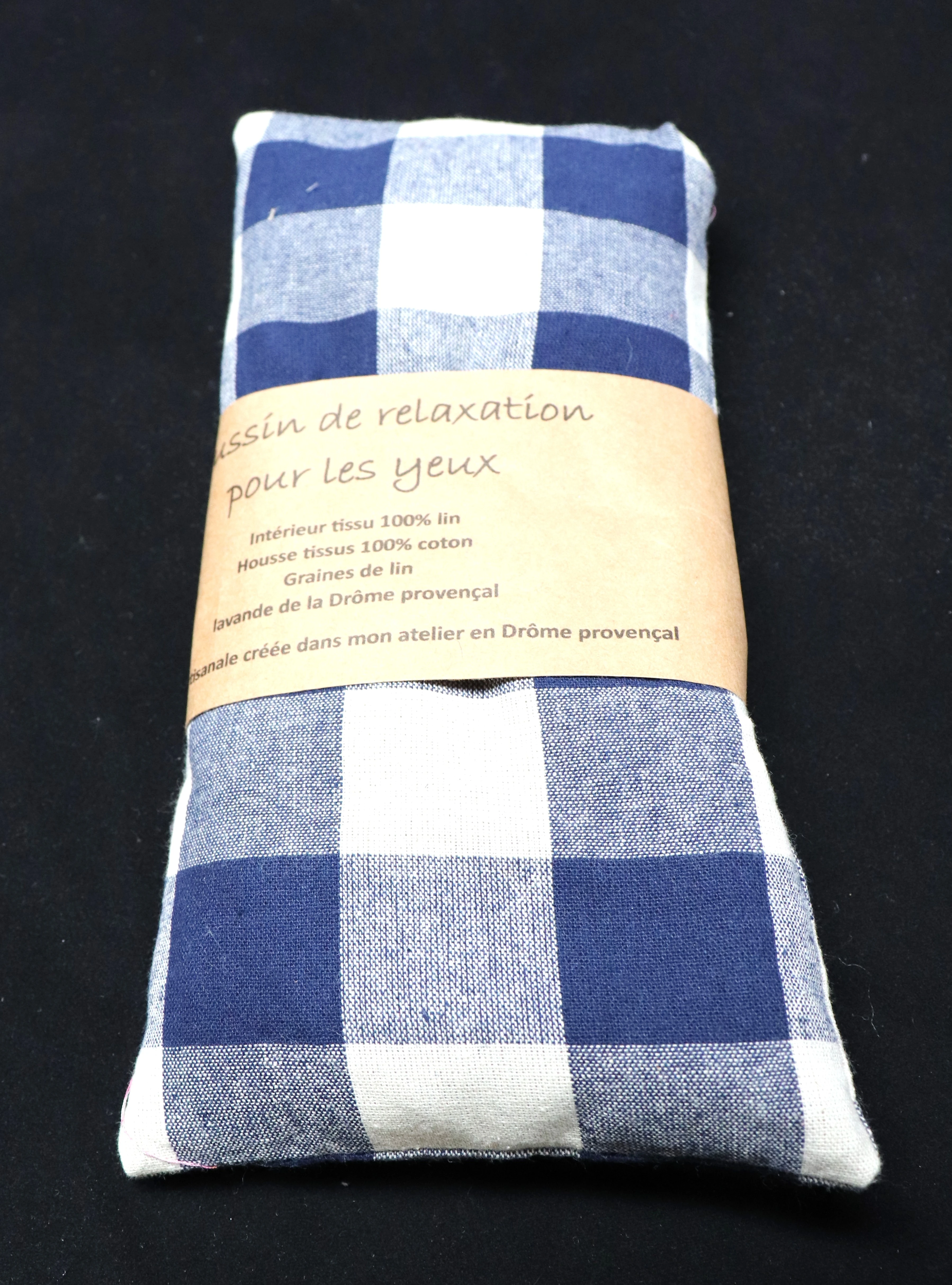 Bouillotte - Carreaux bleu/blanc.