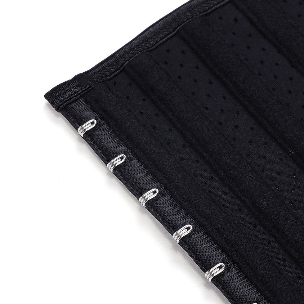 Thumbnail: High-Compression Black Latex Plus Size 25 Steel Boned Waist Trainer Hooks