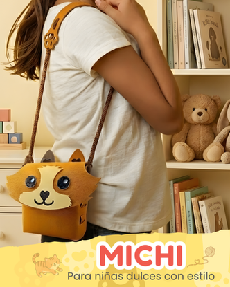 Bolsa Michi DIY para niñas diseño gato tierno kit creativo