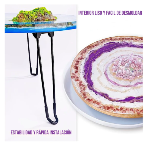 Miniatura: Molde De Silicona Para Mesa Redonda Resina Epoxica