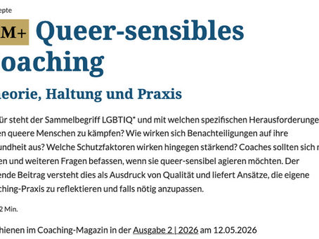 Mein Beitrag im Coaching-Magazin: Queer-sensibles Coaching als Haltung