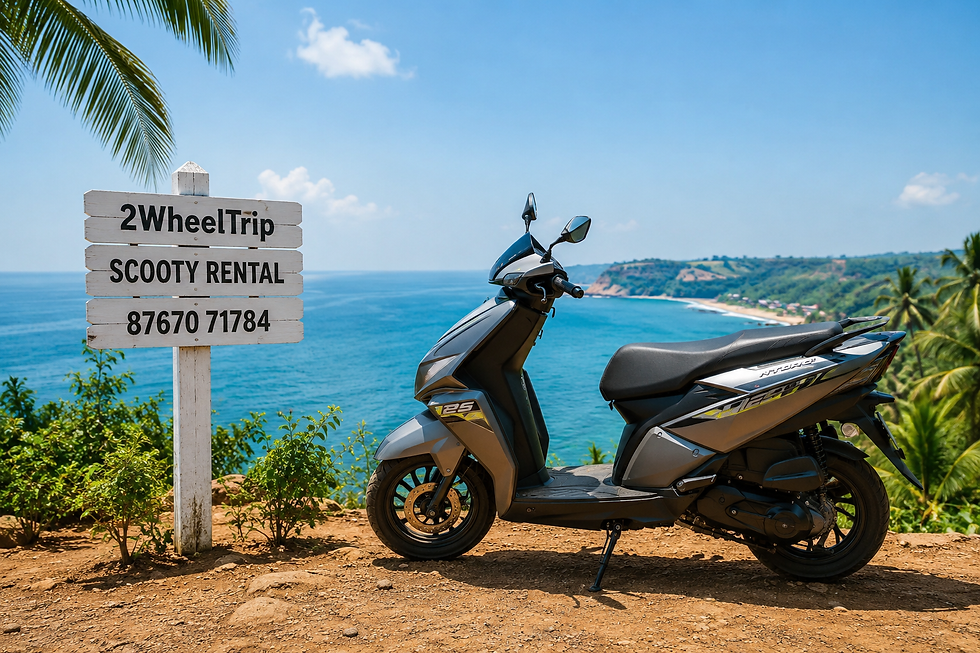 Ready to ride premium rental scooter by 2WheelTrip waiting for a customer in Shrivardhan 8767071784