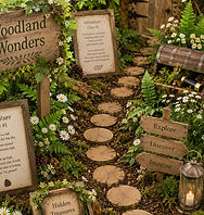 Close up of woodland wonders trail map at a themed children's party in Exmouth, Devon
