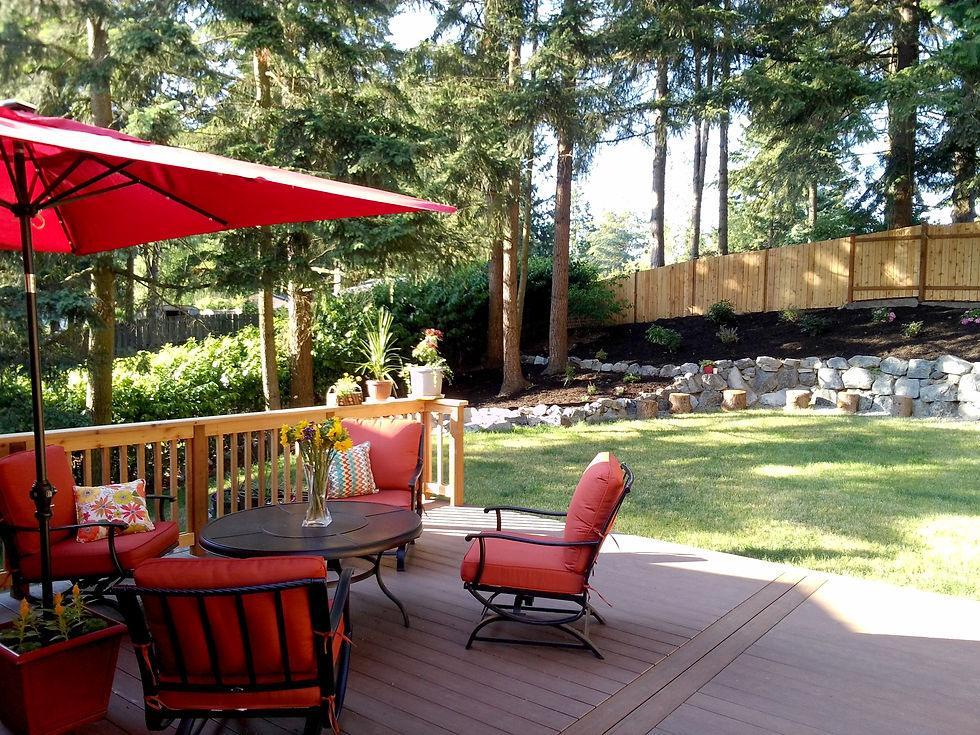 Composite Deck w/Cedar Railing & Landscape