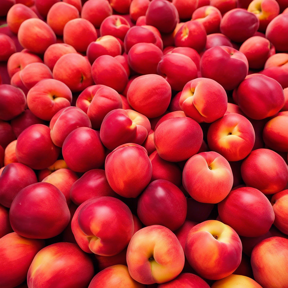 large volume of fresh vibrant peacharines