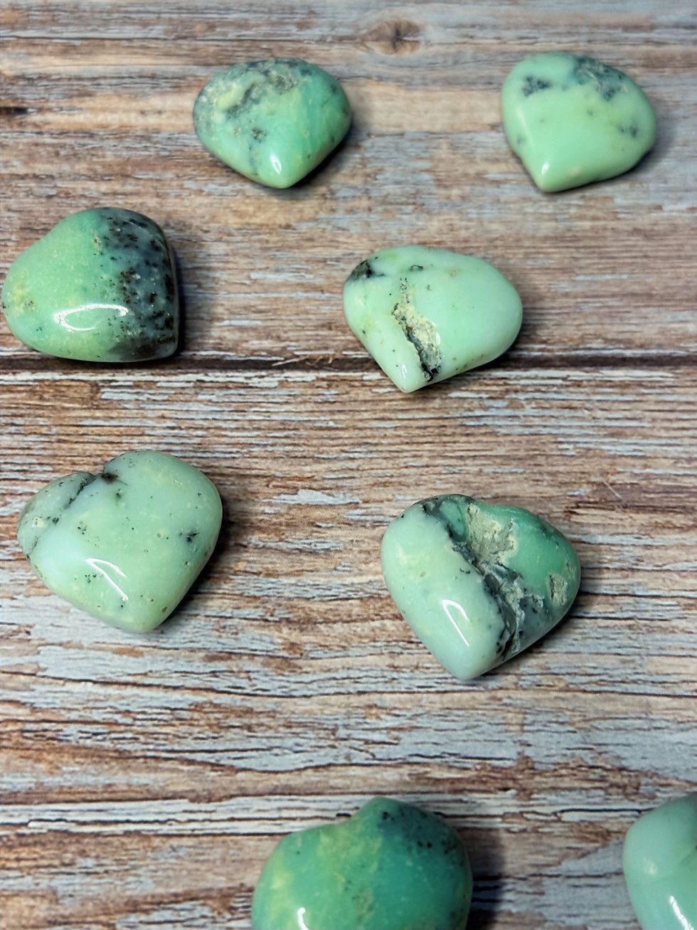 Thumbnail: Chrysophase Gemstone Hearts-Palm Stones