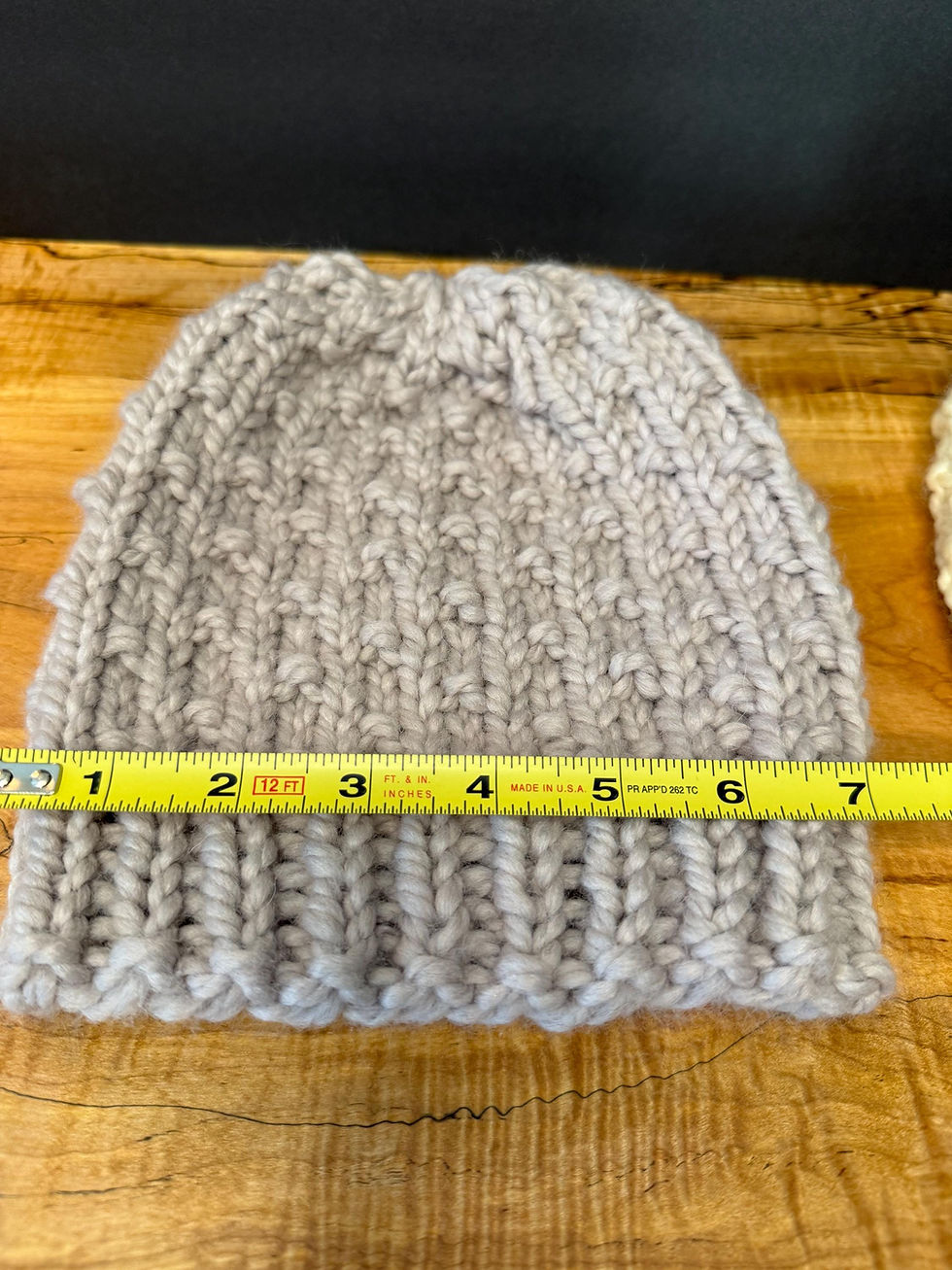 Thumbnail: Hand Knit Polka Dot Hat, Chunky Wool Blend, Winter Beanie