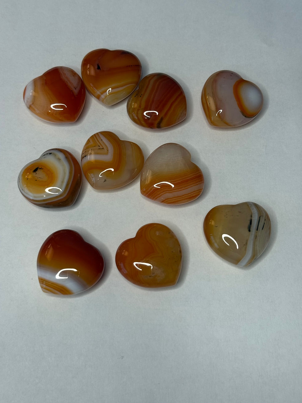 Thumbnail: Carnelian Heart Shaped Gemstones to fit in your Hand