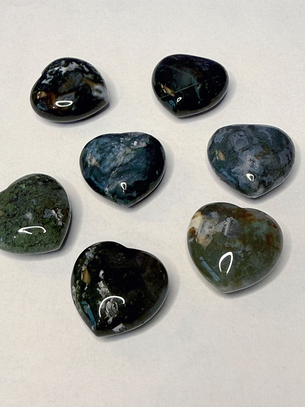 Thumbnail: Moss Agate Gemstone Hearts