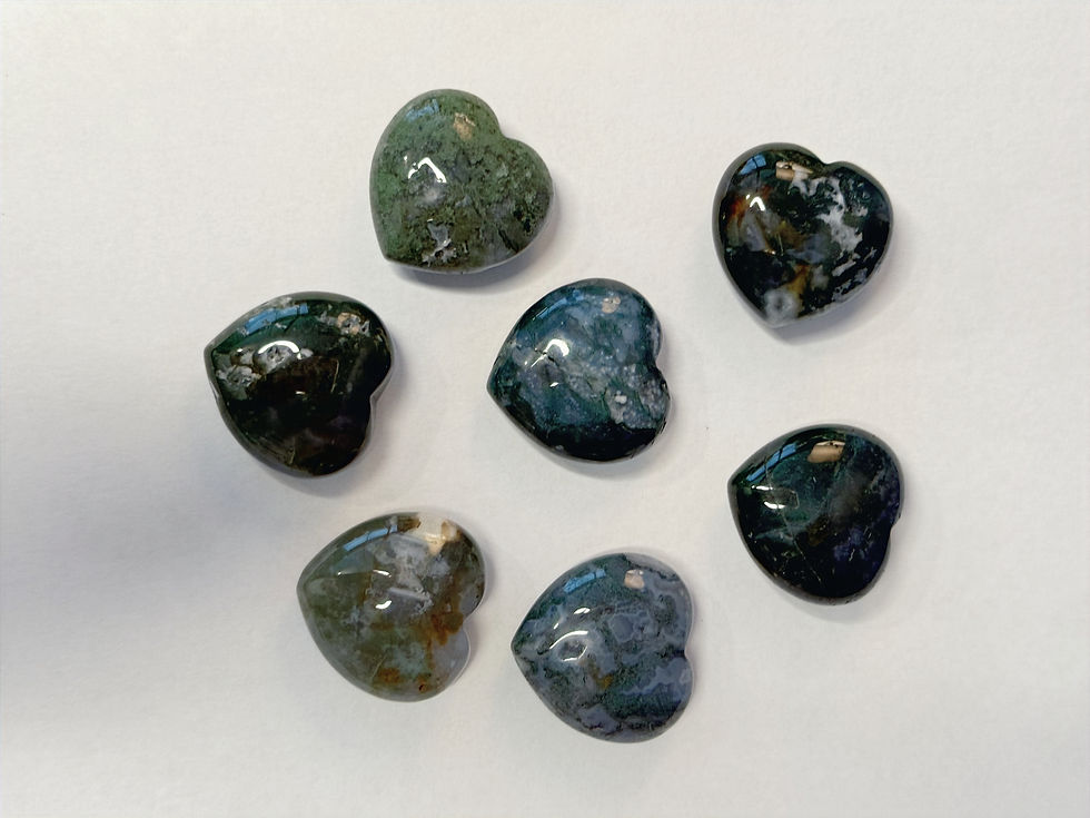 Thumbnail: Moss Agate Gemstone Hearts