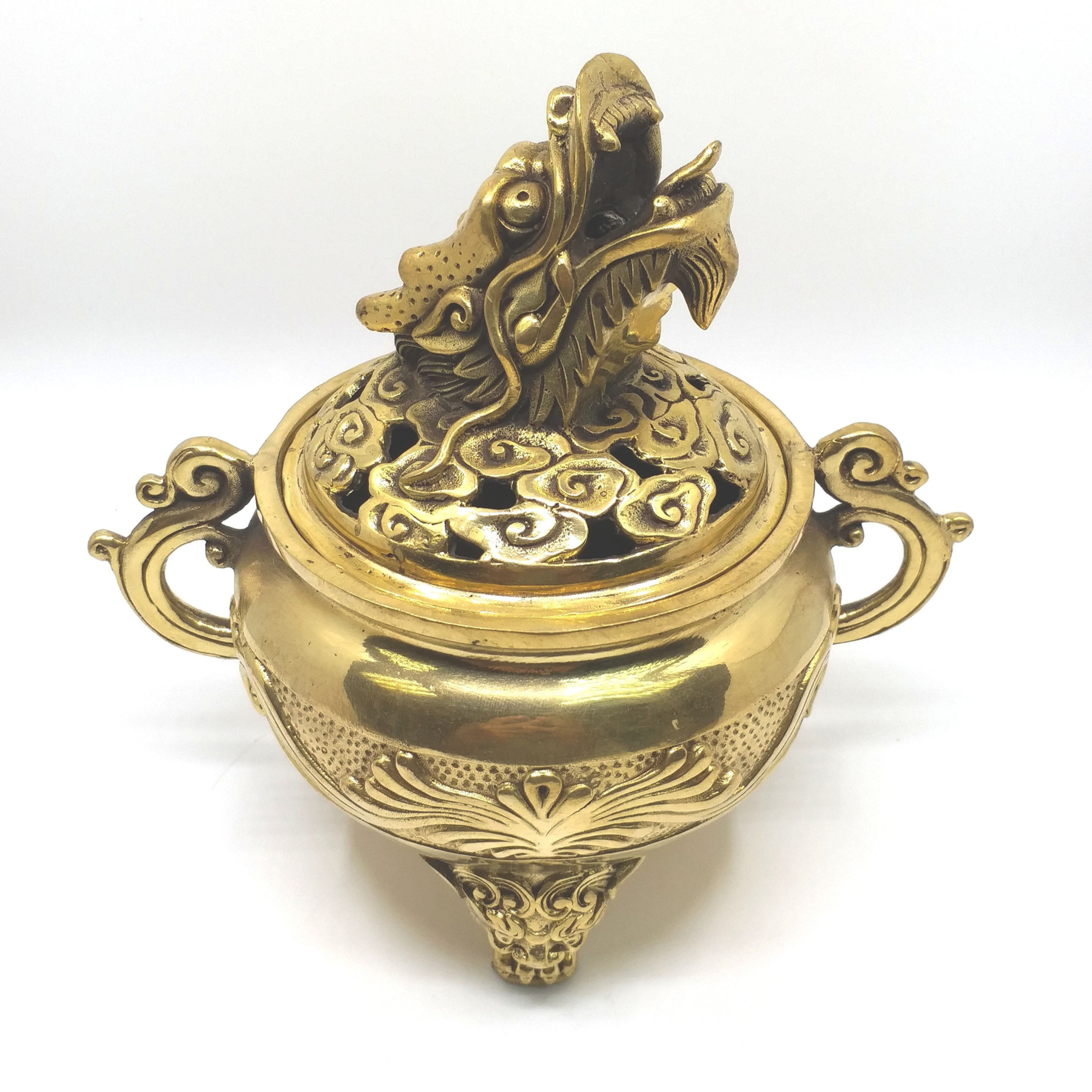 Dragon Head Brass Incense Burner