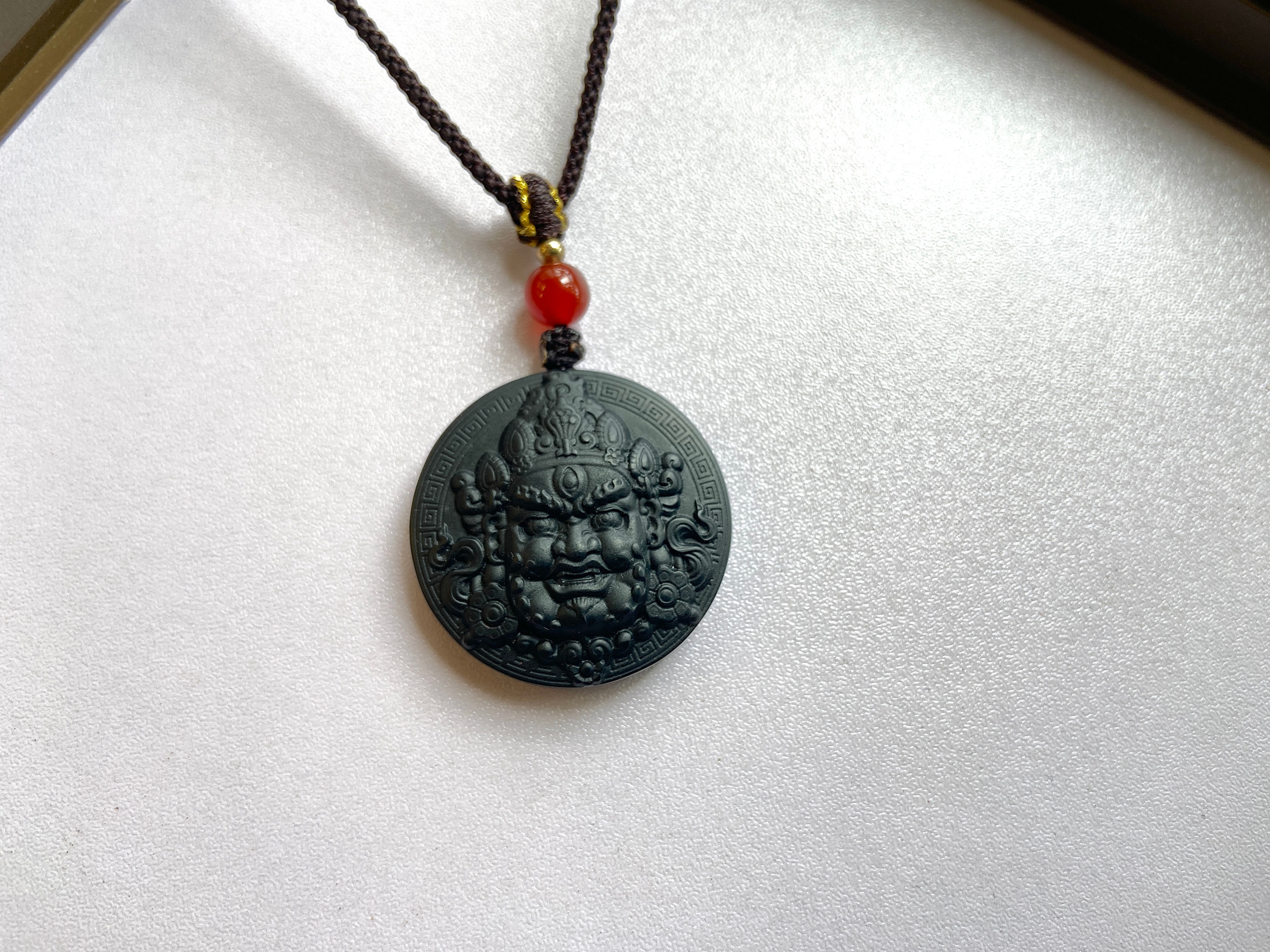 大黑天墨玉吊墜Mahakala Black Jade Pendant