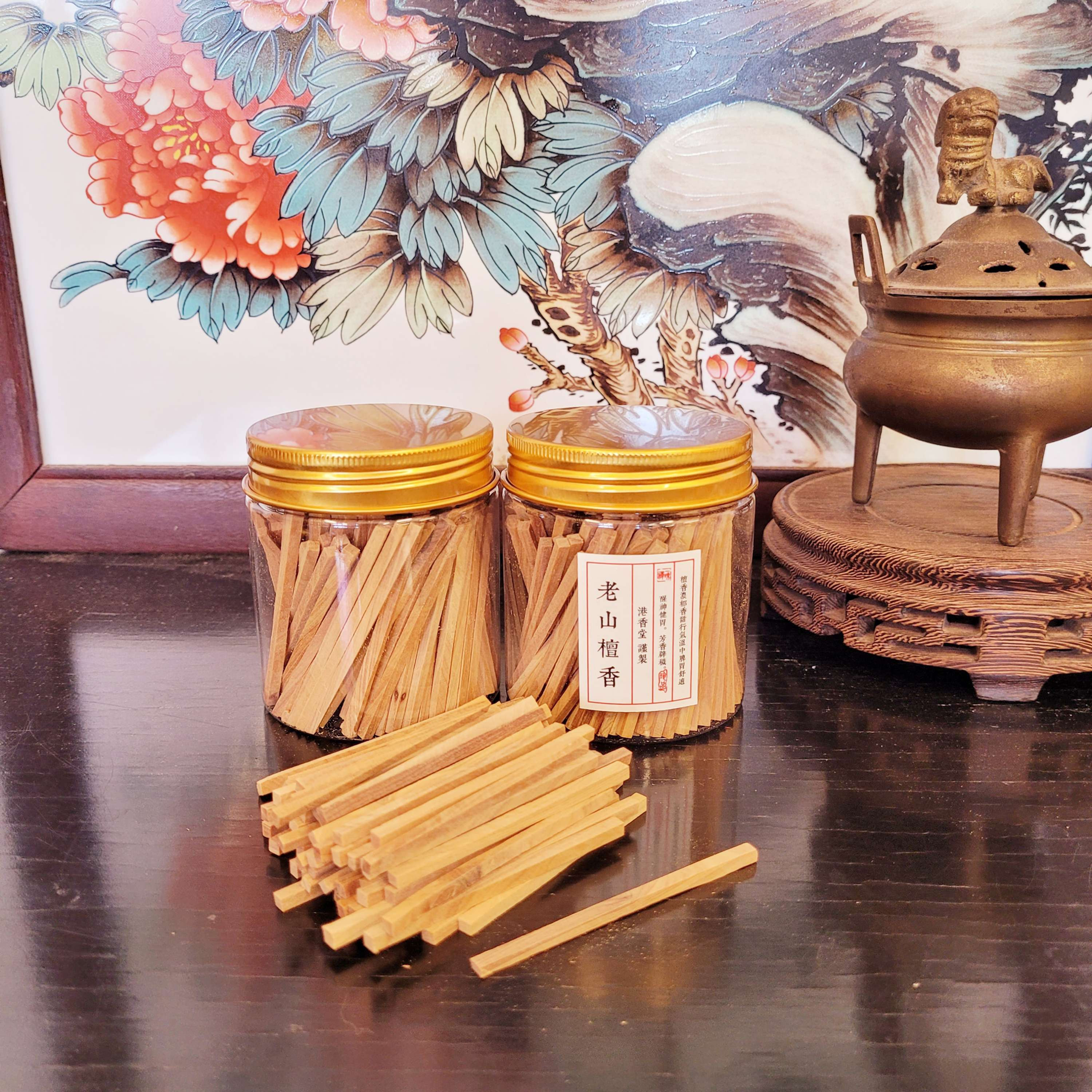 (高級佛寺味)老山檀香木條 75克 Old Mountain Sandalwood Raw Stick 75g