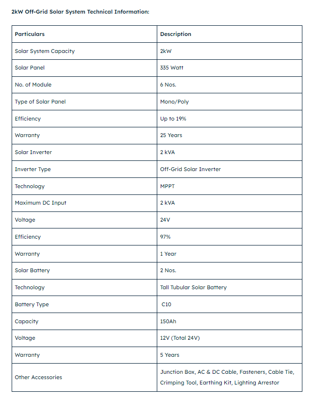 2kw solar with battery