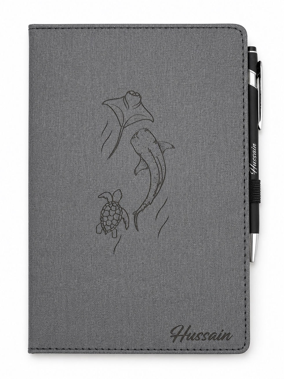 Thumbnail: A5 Notebook with Metal pen customized Engraving