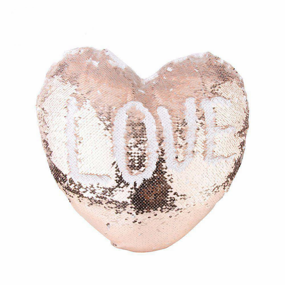 Sequin magic pillow with cushion 39x40cm (Heart)