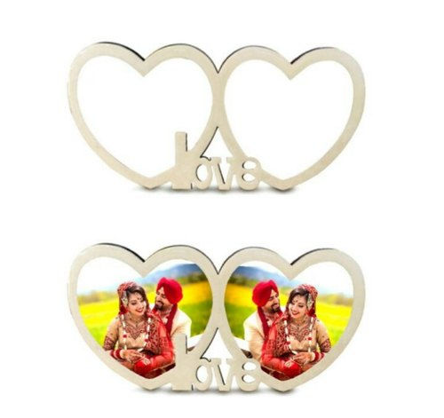 Thumbnail: Wooden double heart love frame 280x146x5mm