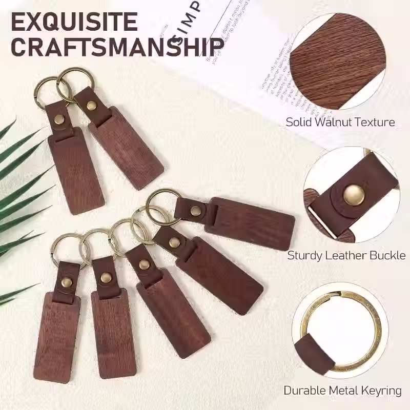 Thumbnail: Wooden Keychain Blanks Rectangle Wood