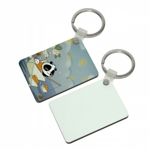 Thumbnail: Rectangle Keychain  double-sided MDF 50x40x3mm