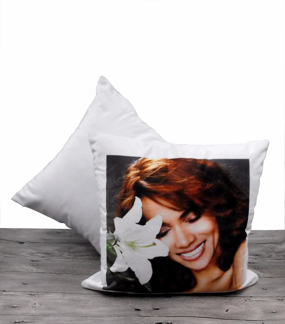 Thumbnail: Short velvet pillow white 40x40cm
