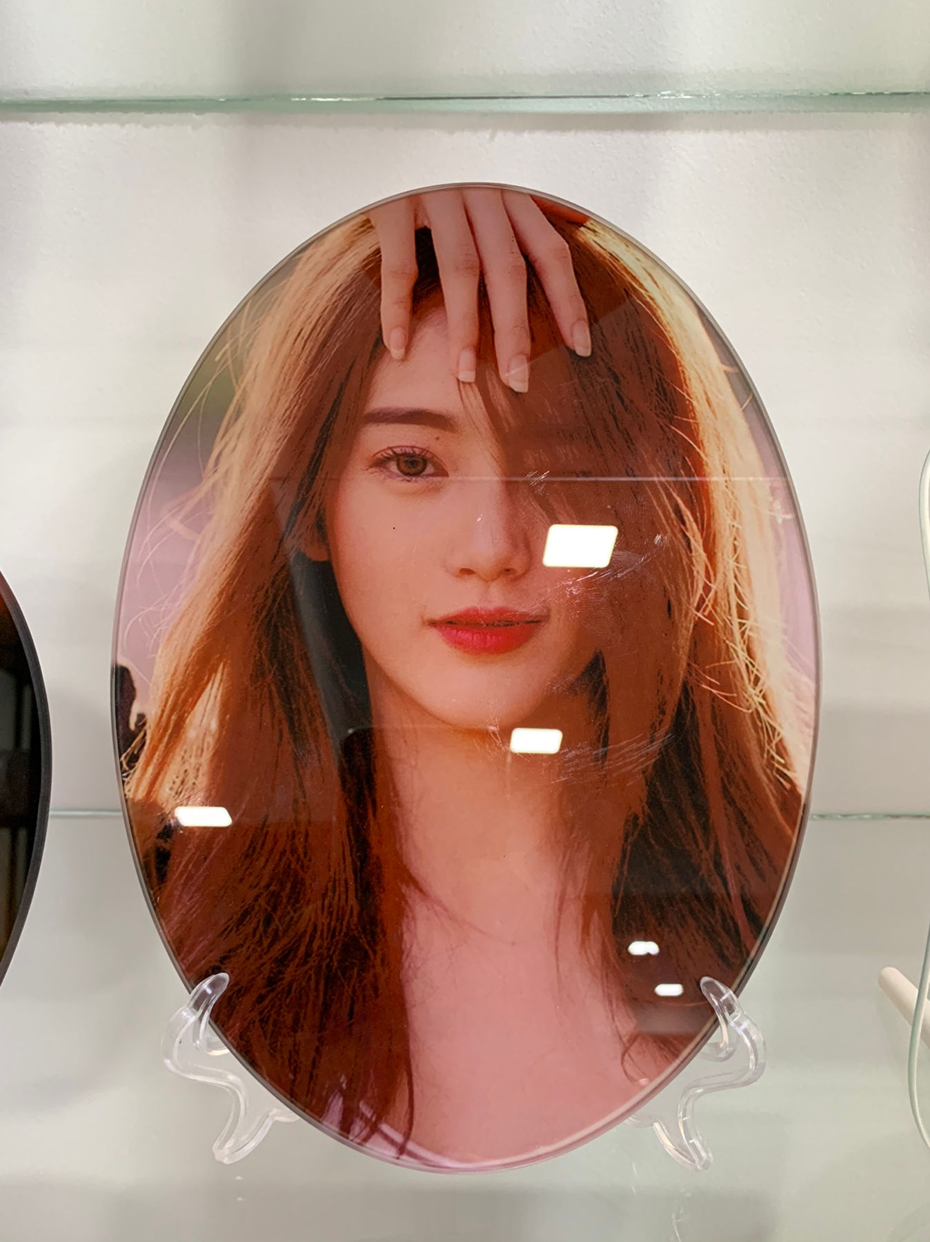 Glass photo frame oval 230x160x5mm