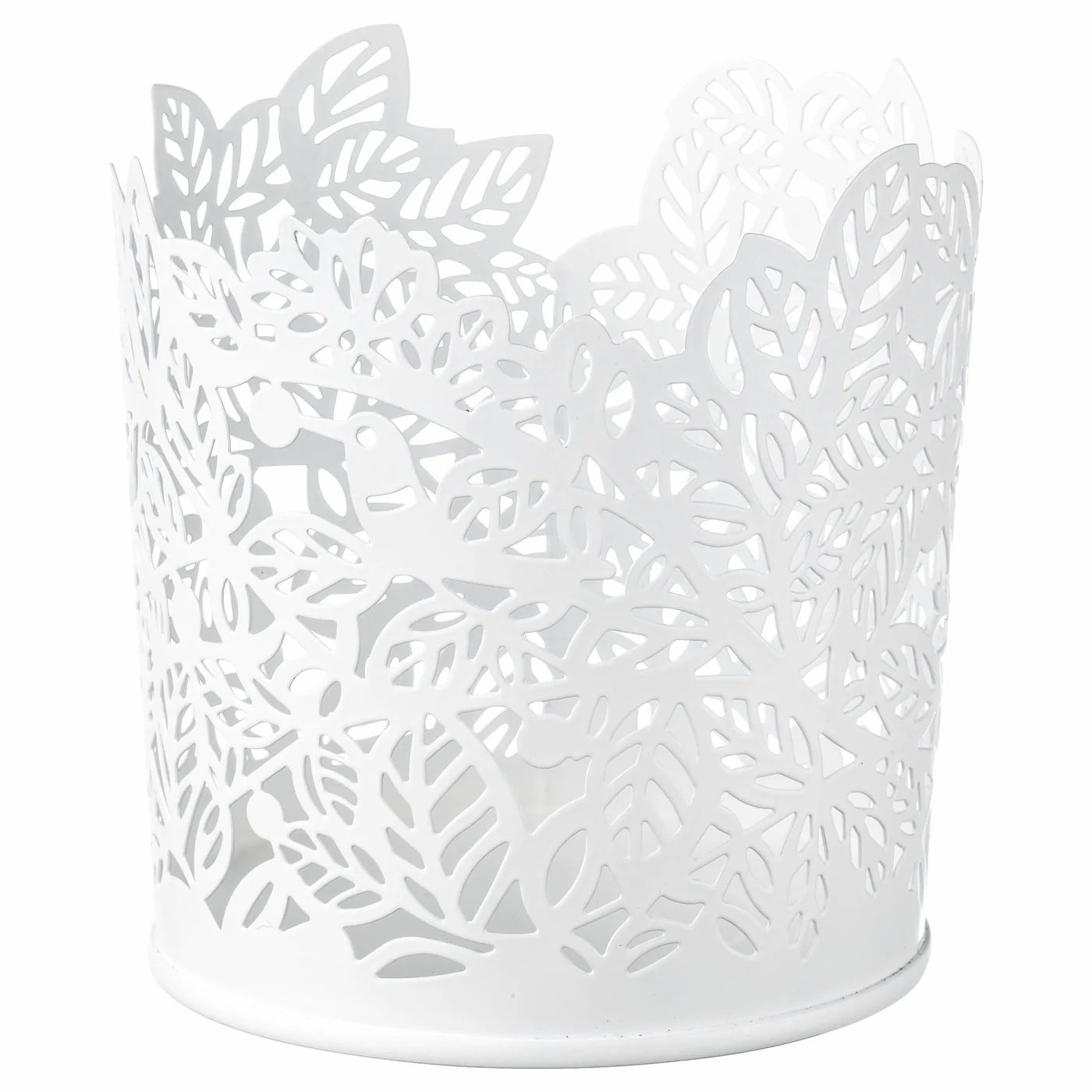 Tealight holder, white, 8 cm